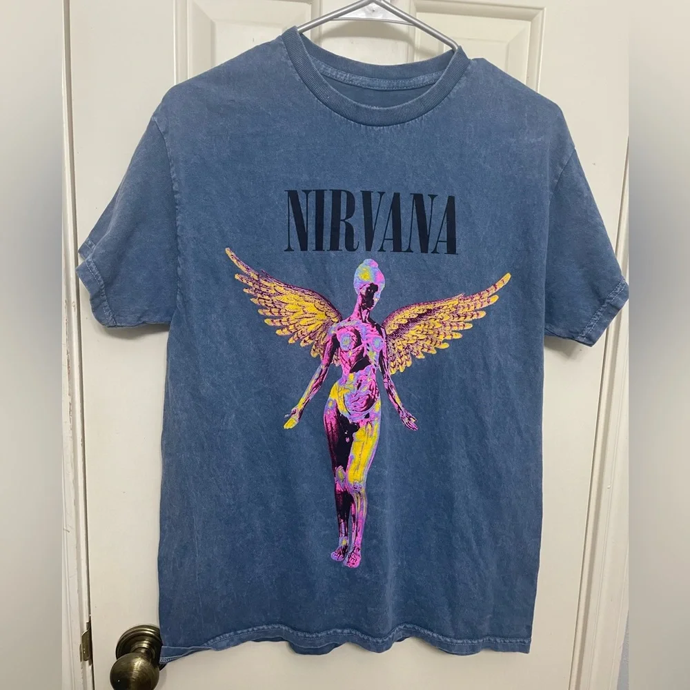 Nirvana In Utero Blue Graphic T-Shirt - Picture 1 of 4